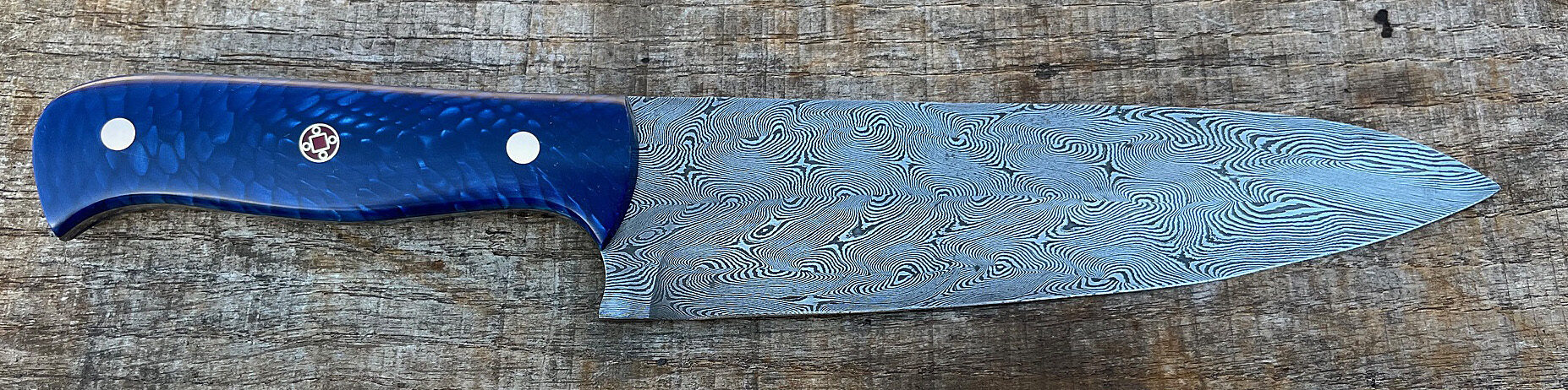 Seven inch chef knife - blue handle