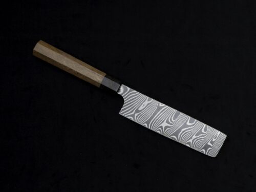 7" Twist Damascus Nakiri with Walnut Handle