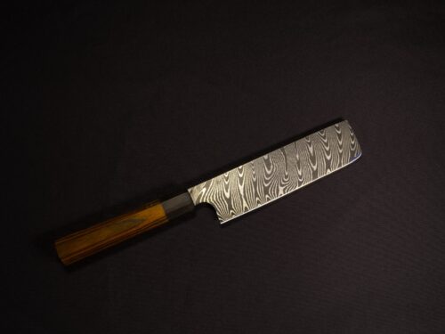 7" Twist Damascus Nakiri with Wenge/Bocote Handle