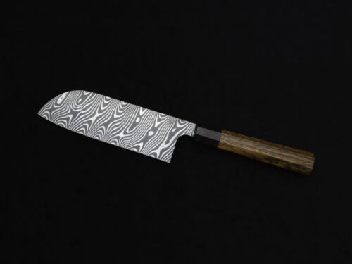 7" Twist Damascus Santoku with Wenge and Bocote Handle