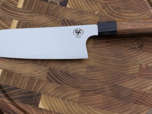 7" Santoku in Stainless Steel with Wenge/Walnut Handle