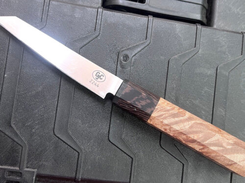 4" Stainless Steel Petty with Wenge/Curly Maple Handle