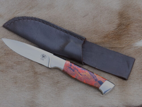 4" Hunting/Camp Knife with Brecciated Red Jasper Gemstone Handle