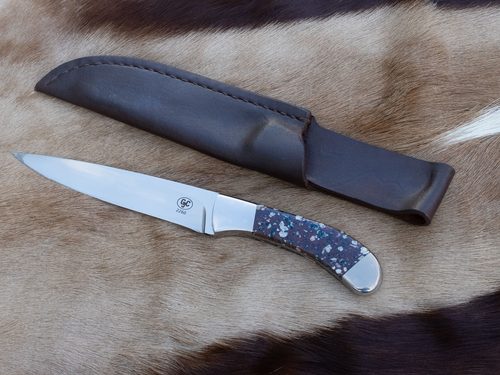 4.5" Hunting/Camp Knife with Basalt Gemstone Handle