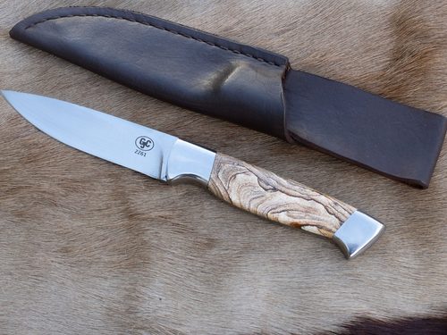 4" Hunting/Camp Knife with Picture Jasper Gemstone Handle